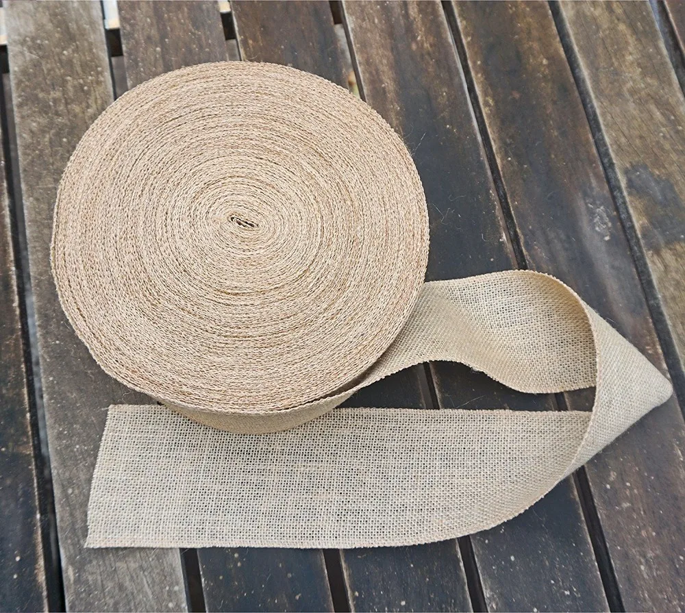 Meter Jute Burlap Rolls Hessian Ribbon Trims Tape Wedding Party Decorations DIY Wedding Burlap Flower (12.DK Green)