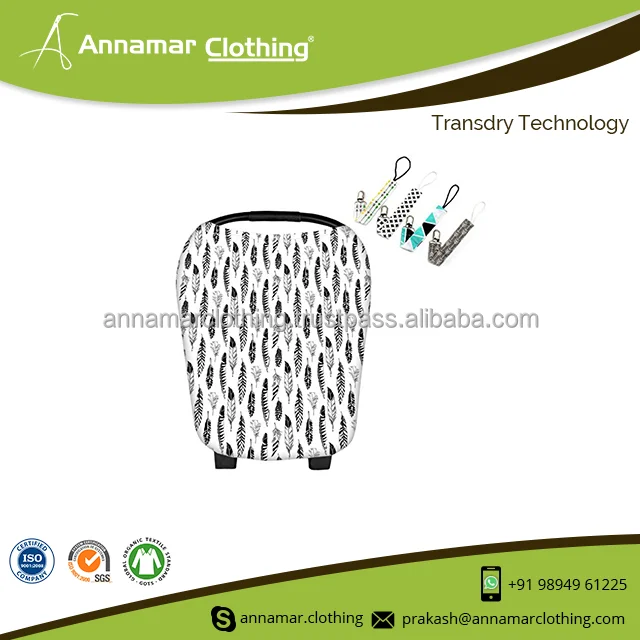 Personalized Private Label New Design Hot Selling 4-In-1 Baby Car Seat Cover Canopy and Nursing Cover from India