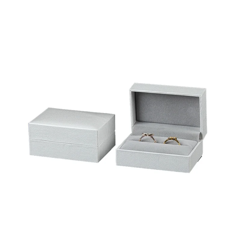 Stock luxury proposal jewelry box jewelry Double Ring box jewelry box velvet