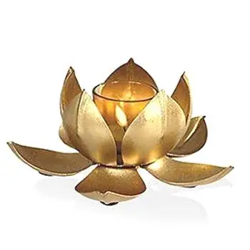 GOLDEN LOTUS TEA LIGHT CANDLE HOLDER  HOME DECORATIVE CANDLE HOLDER HANDICRAFT CANDLE HOLDER