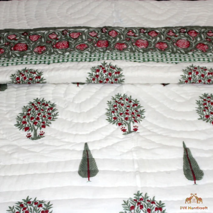 Одеяло с ручным принтом индийское одеяло Jaipuri хлопковое покрывало двустороннее ПОКРЫВАЛО РУЧНОЙ РАБОТЫ
