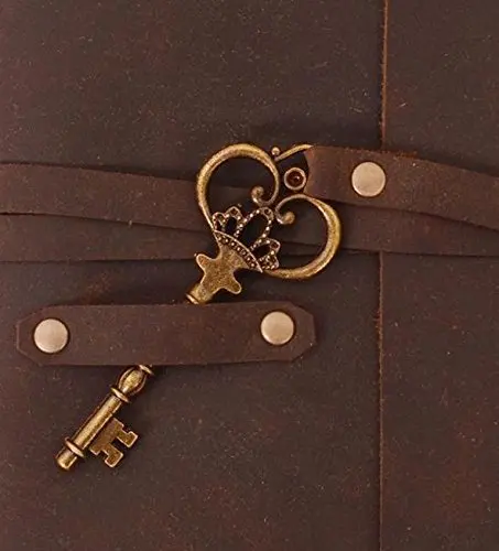 Vintage Soft Genuine Leather Journal Notebook Diary or Sketch book Refillable With Key for gifting him or her