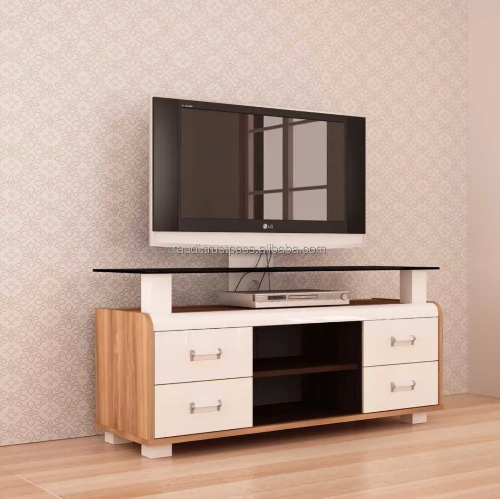 Стенд для телевизора, блестящие панели, поверхность кромки, верхнее стекло