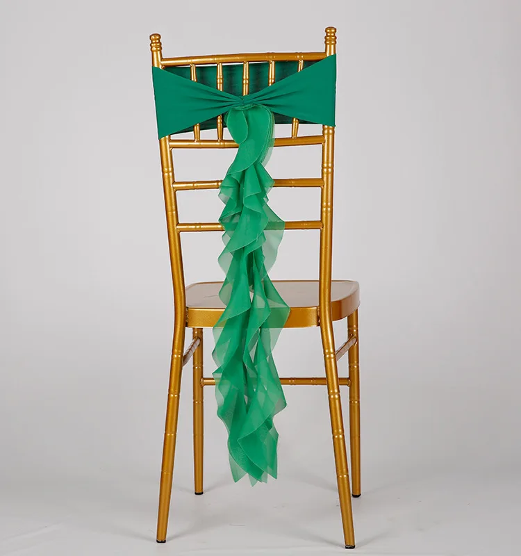 DIY Organza Chair Sashes Band Wedding Banquet Party Decoration Chair Bows Ties Bands Organza Chairs Sash Bows