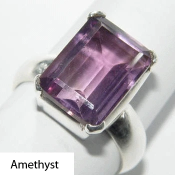 925 Sterling Silver Jewelry Amethyst Rings