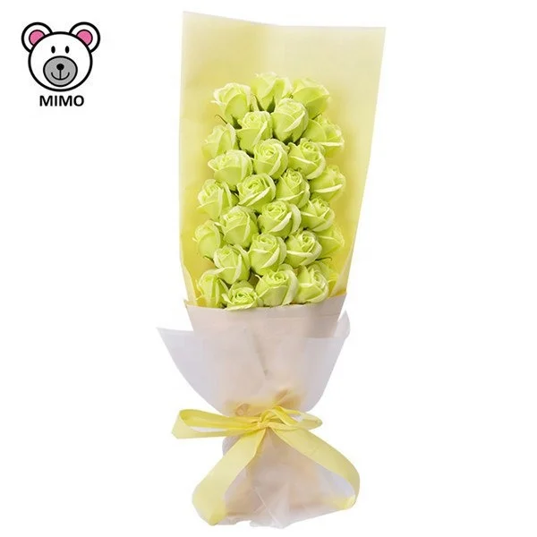 Brand LOGO Sweet Red Rose Soap Flower Bouquet For 2019 New Valentine Day Handmade Pretty Artificial Bridal Wedding Bouquet Roses