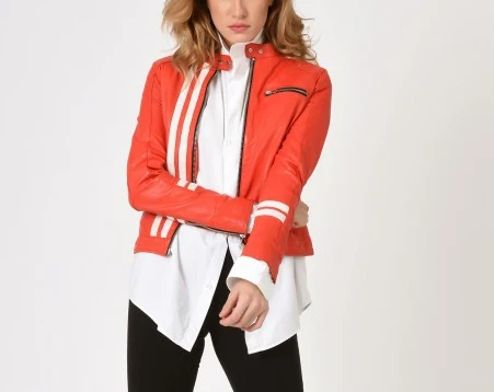 18/19 New arrival women coat slim fit leather jackets/leather jacket clothing