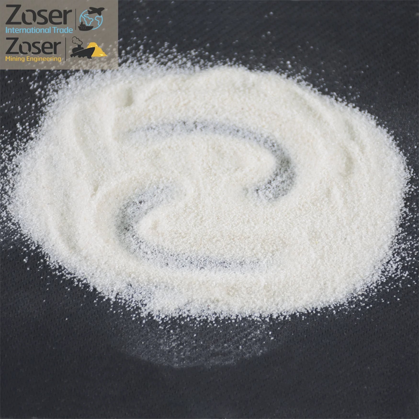 
Silica Sand for Glass manufacture, SiO2 99.6%, Fe2O3 0.01%. 