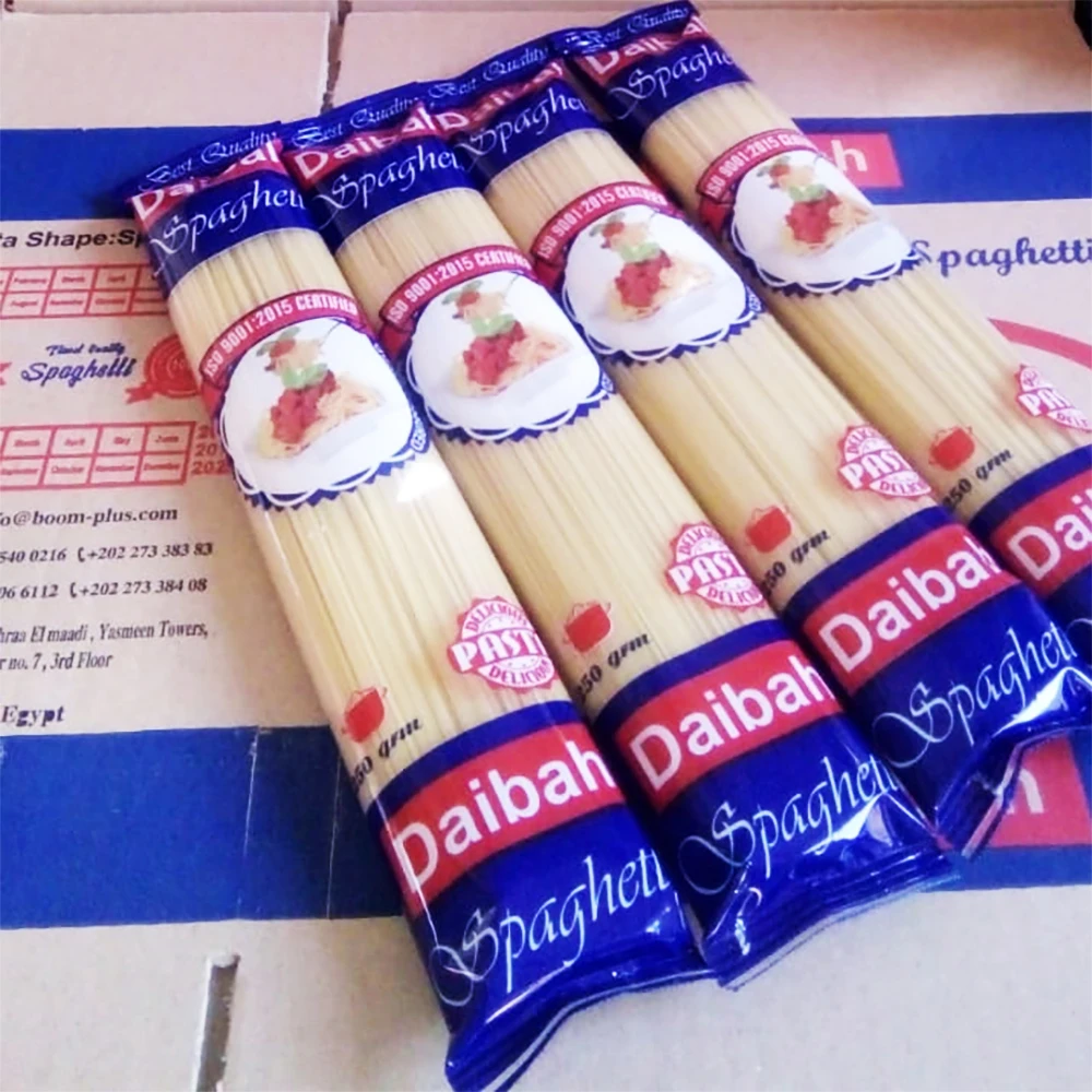 
Free Samples Spaghetti Dry Pasta 250 g Durum Wheat Daibah Brand Pasta made in Egypt 