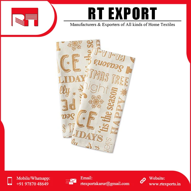 Hot Sale 100% Cotton Customized Print House Hold Kitchen Dish Towel Set at Wholesale Price
