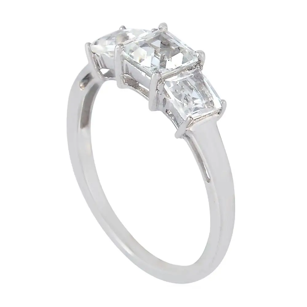 
Silver 925 Sterling Topaz Anniversary Ring For Women Gemstone Jewelry 