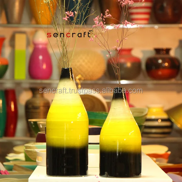 
Color spun bamboo vase, decorative vase from Vietnam 