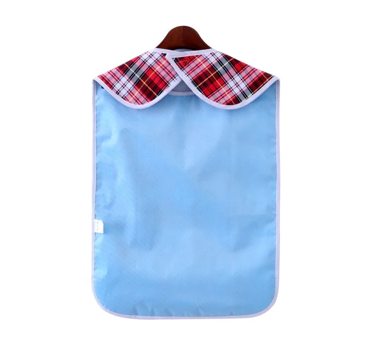 Classic Tartan Washable Clothing Protector Apron Adult Bib Senior Bibs