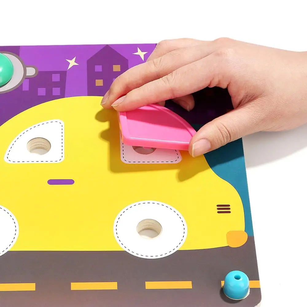 Topbright 2019 Educational Wooden DIY Mushroom Insert Nails Puzzle board game Toy for kids 130895