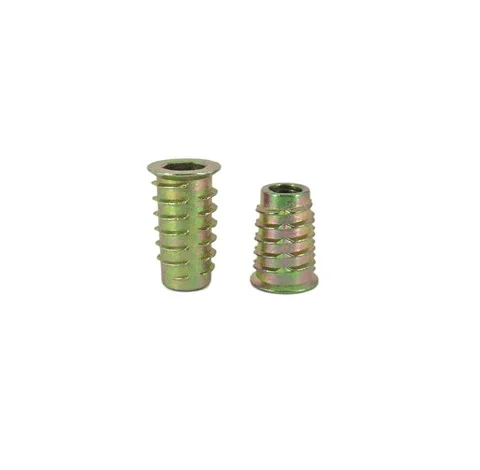 Hex thread insert nut for wood furniture insert molding