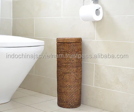 New design wicker toilet paper holder made of 100% natural rattan