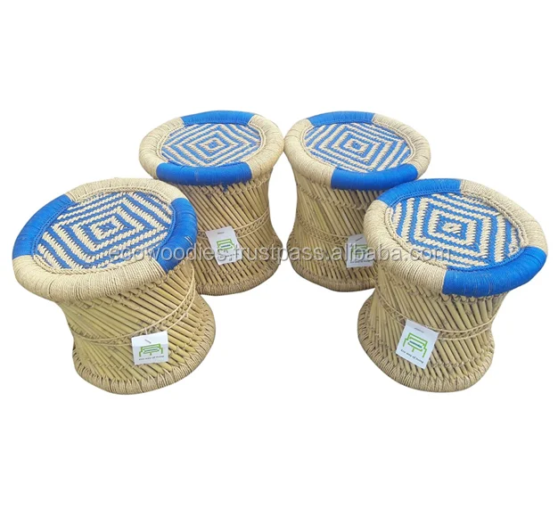 Экологичный бамбуковый табурет с оттоманкой мягкий оттоманский стул барный консоль для инкрустирования