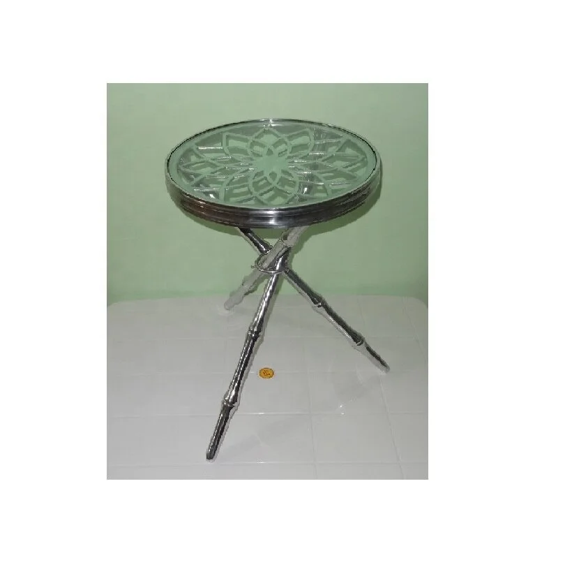 Aluminum Decorative coffee table casting aluminum handmade Shiny Polish Indian style garden table vintage style coffee table