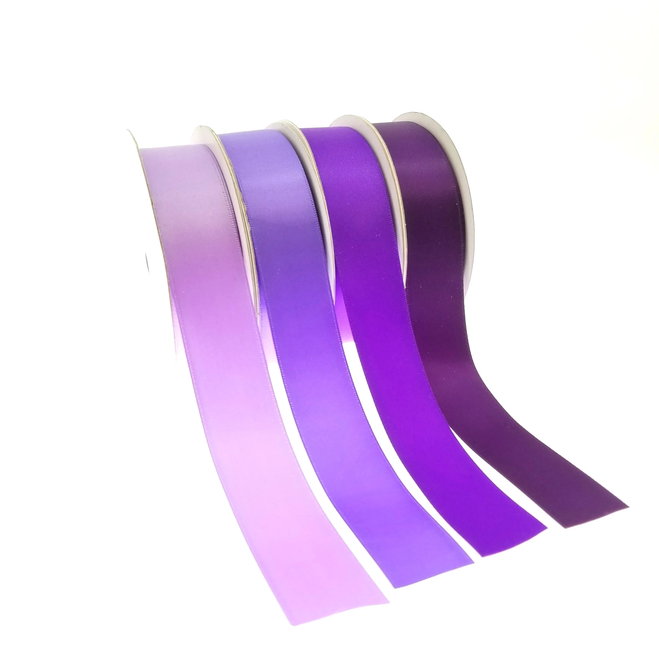 Shinny 25 mm solid color single/double face polyester satin ribbon