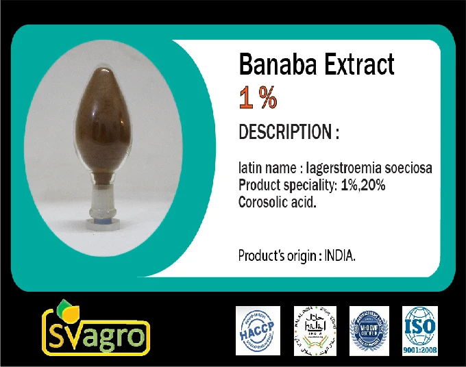 Banaba extract 1% Corosolic Acid  Crape Myrtle Crepe Myrtle Extrait de Banaba Lagerstroemia flos reginae
