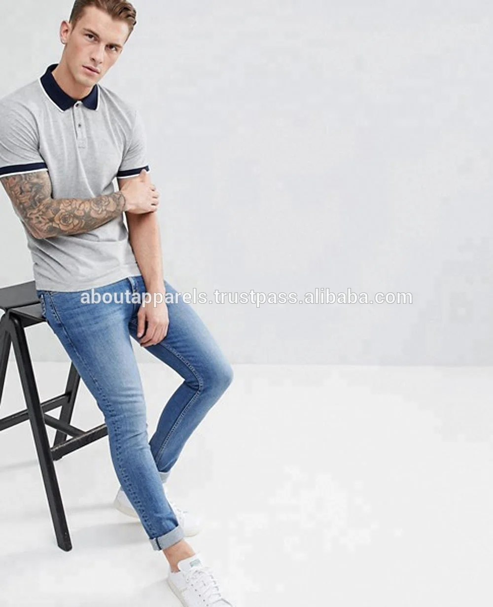 New fashion Slim fit men pure color white blank sample design of Breathable polo shirts
