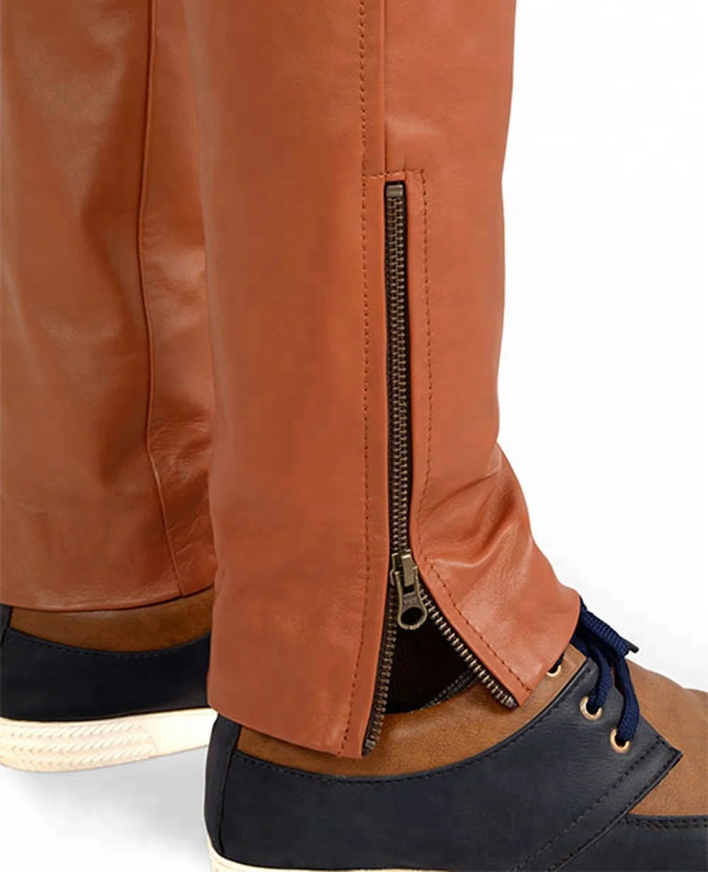 Casual Wear Men Motorcycle Wear Leather Pant, Genuine Sheepskin Leather Pants