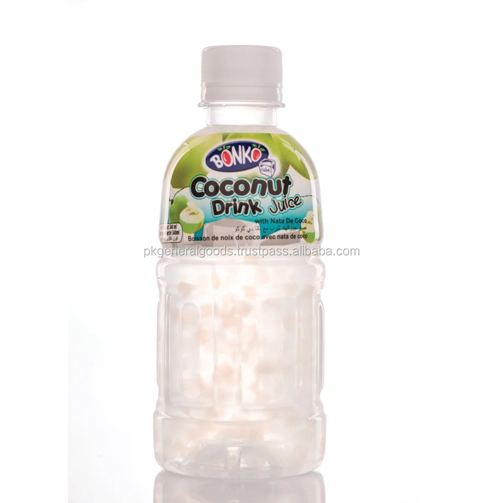 
Fruit Drink Juice with Nata De Coco 320ml Plastic bottle BONKO cube brand 