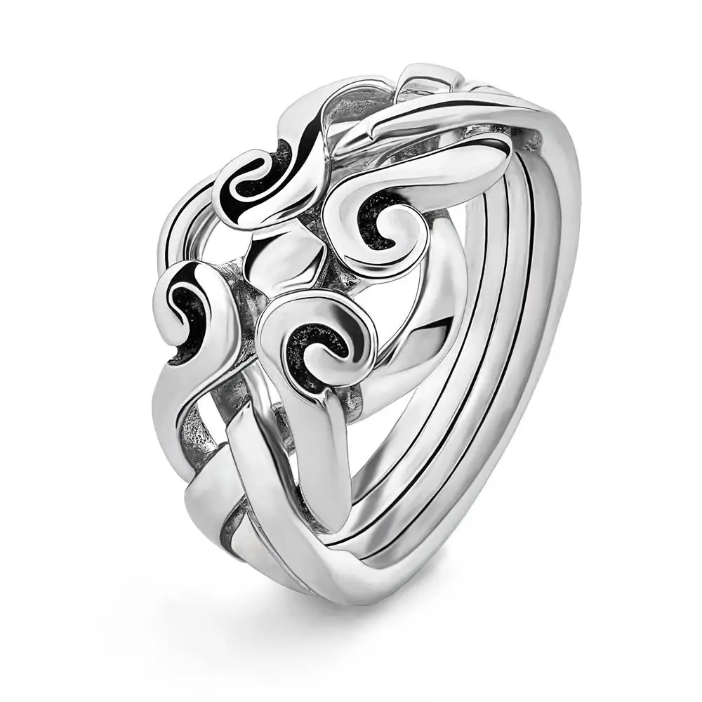 Glamorous Jewelry Silver Color Puzzle  Ring