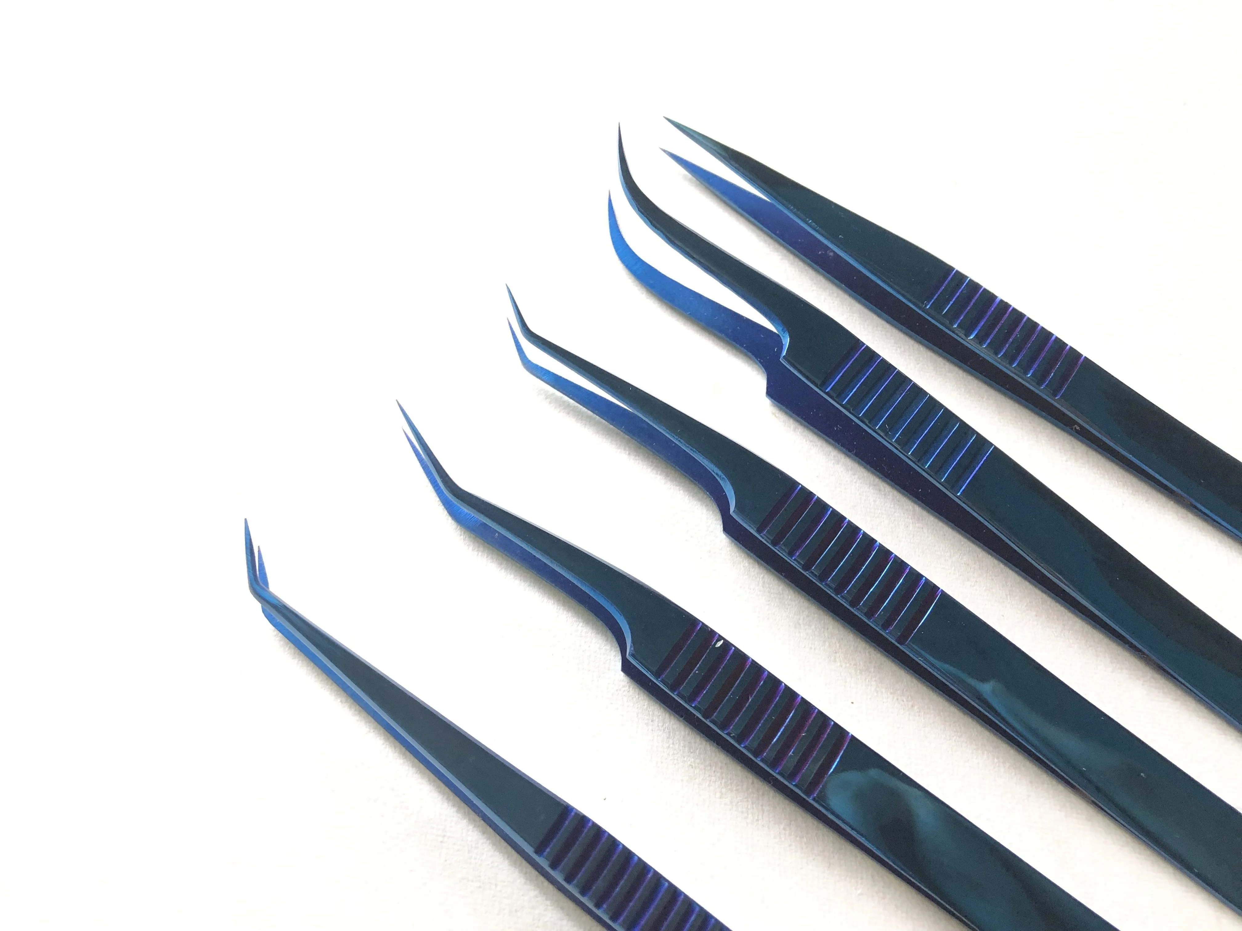 Wholesale Price Eyelash Tweezers With Private Label Eyelash Extension Fiber Tip Eyebrow tweezers Stainless Steel