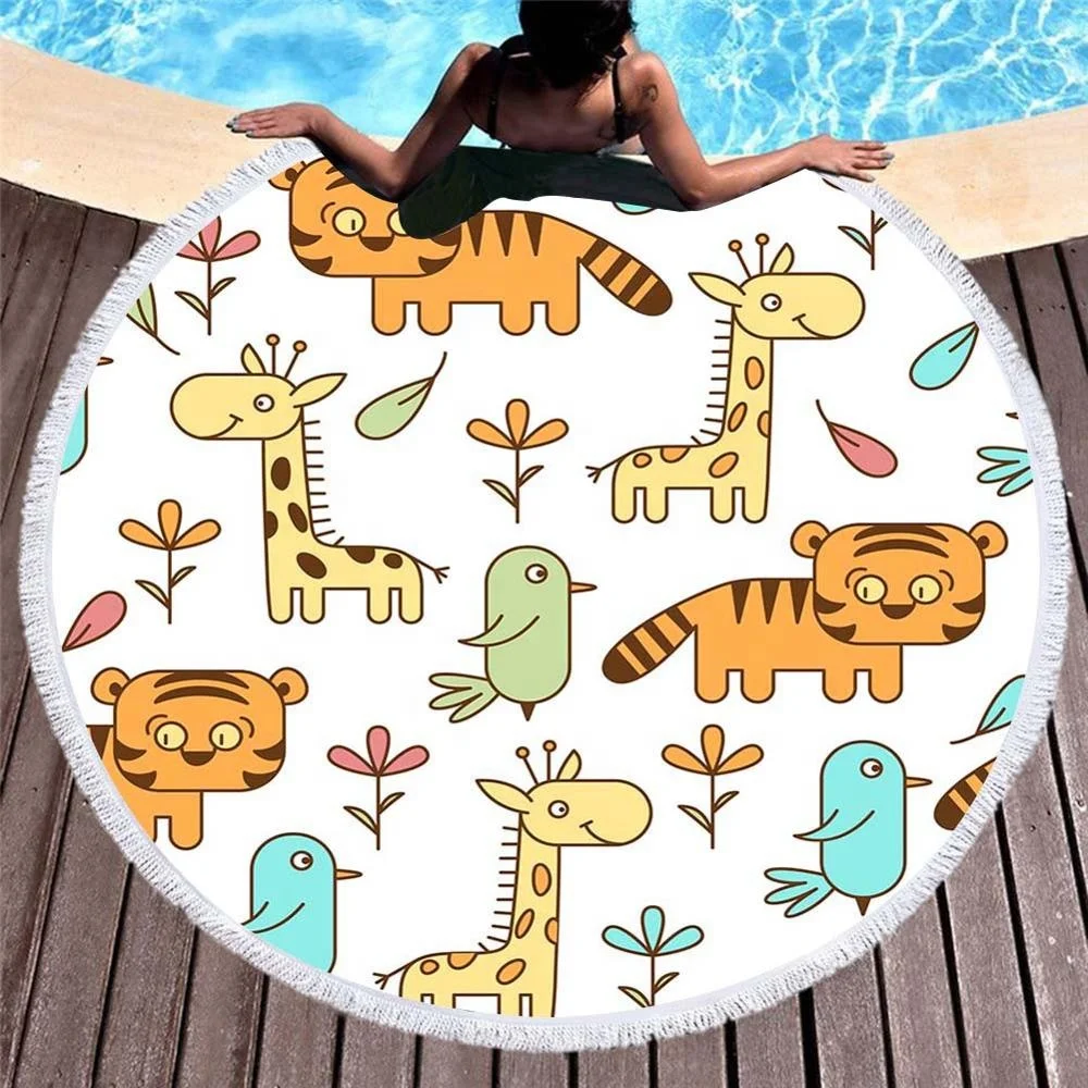 
Custom made round microfiber beach towel dropshipping 
