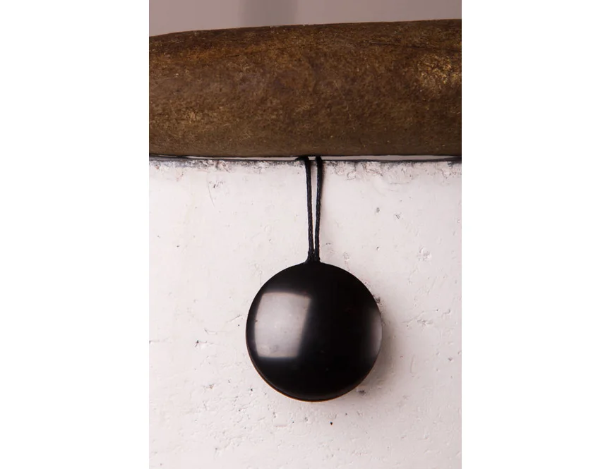Shungite Amulet lens pendant / Schungit stone