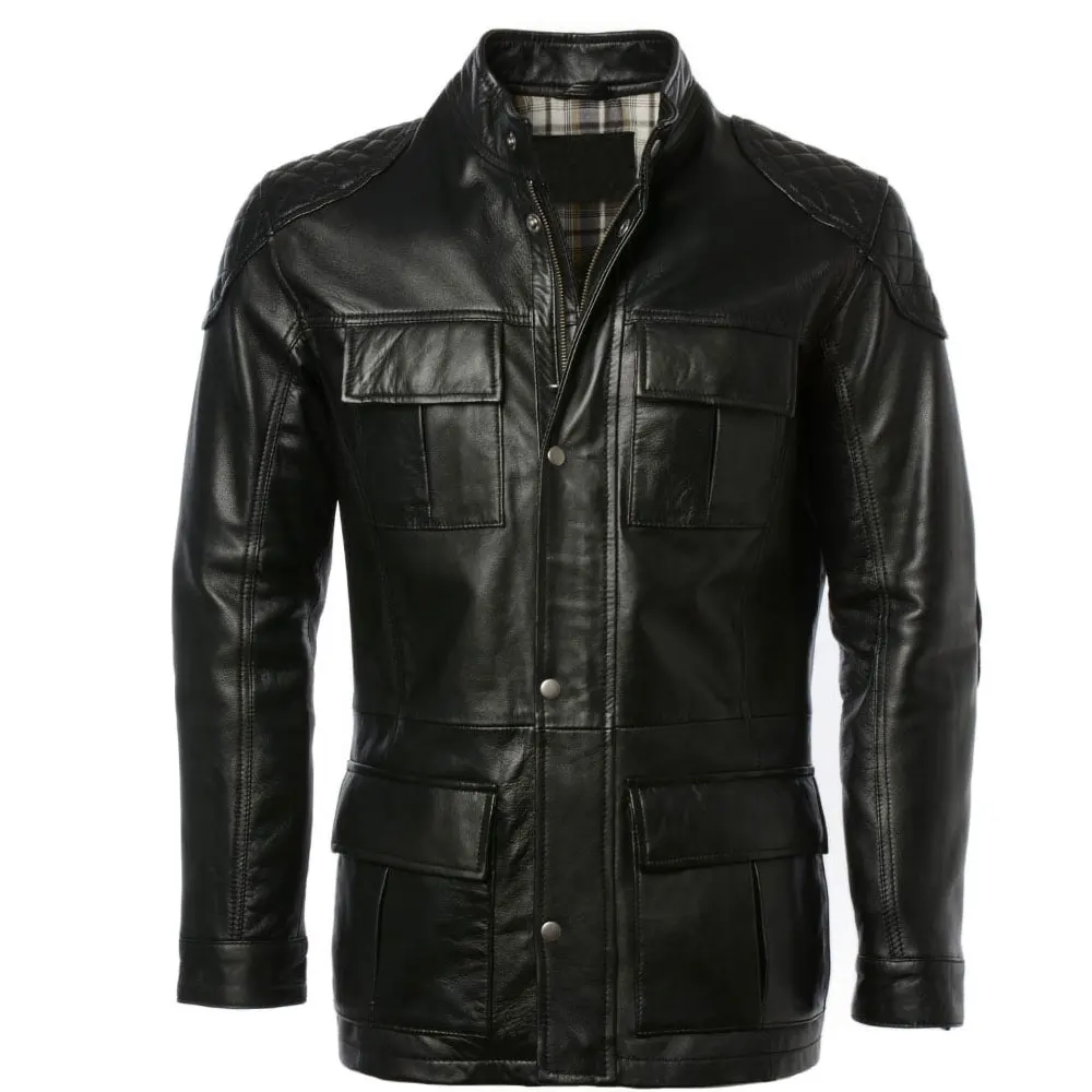 Куртка из чистой кожи, черная верхняя одежда, пальто, новые мужские модные куртки с воротником, облегающие мотоциклетные куртки оптом/оптом
