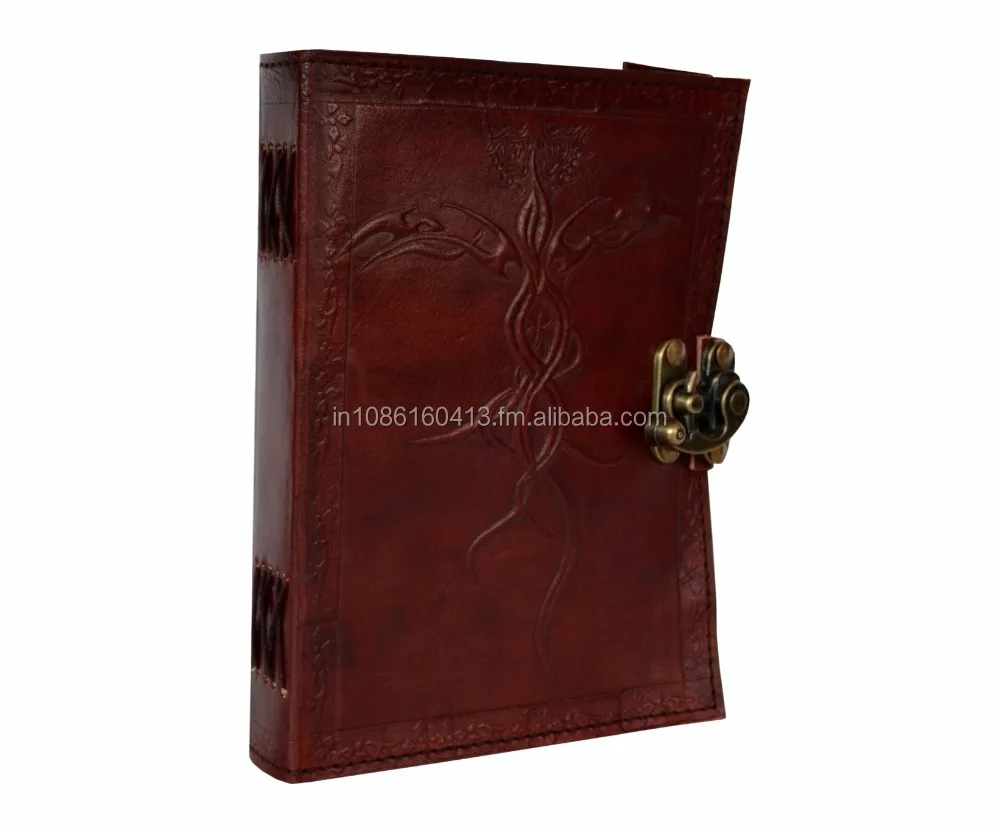 LEATHER EMBOSSED CELTIC CROSS JOURNAL - PERSONAL LEATHER WRITING DIARY NOTEPAD HANDMADE LEATHER DAIRY