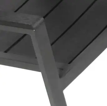 OUTDOOR BALCONY STACKING CHAIR ALUMINUM WOOD PLASTIC SLATS