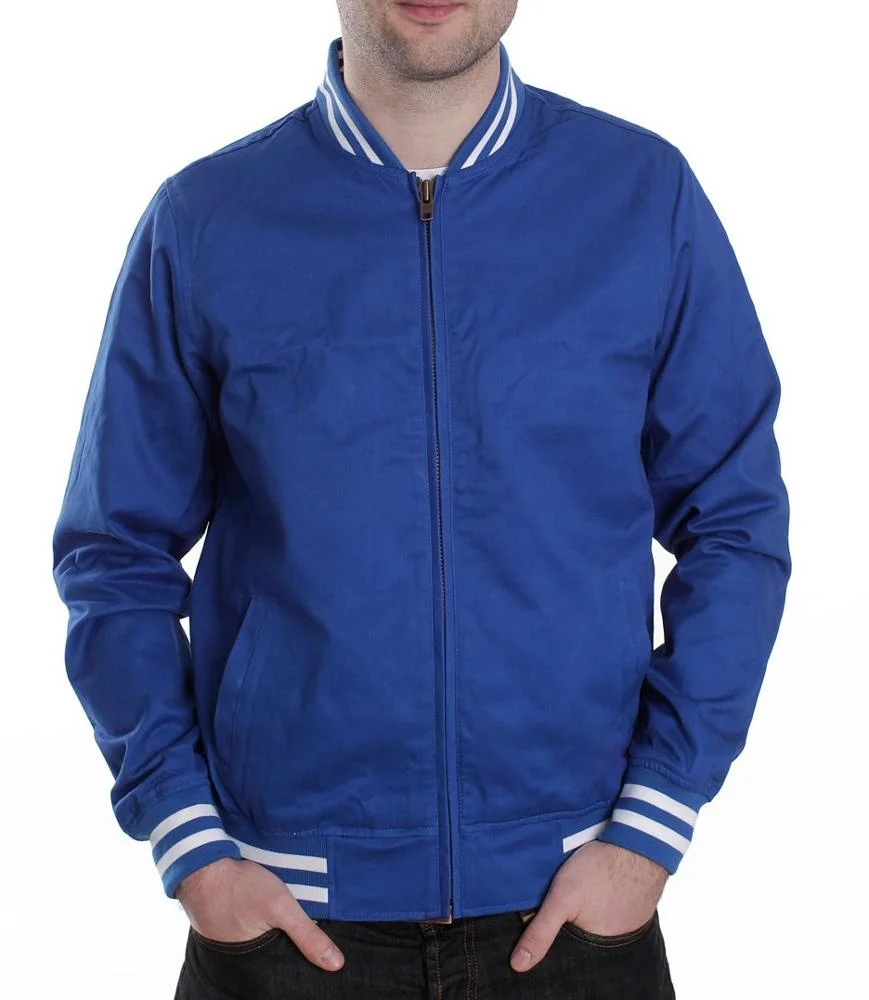 Men Blue Custom Made Vintage Bomber Jacket