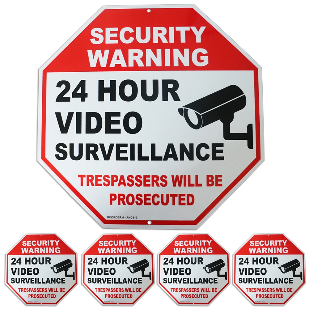 Video Surveillance Sign - 24 Hour Surveillance All Activities Are Monitored Sign- CCTV Security Signs