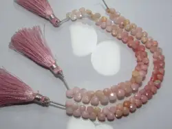 natural Pink Peruvian  Opal Pear Shape loose gemstone beads