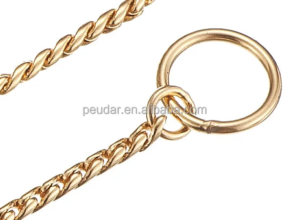 High Quality Pet Products Metal  Brass  Plated  Snake  Chain Chain Dog Show Chain Collar
