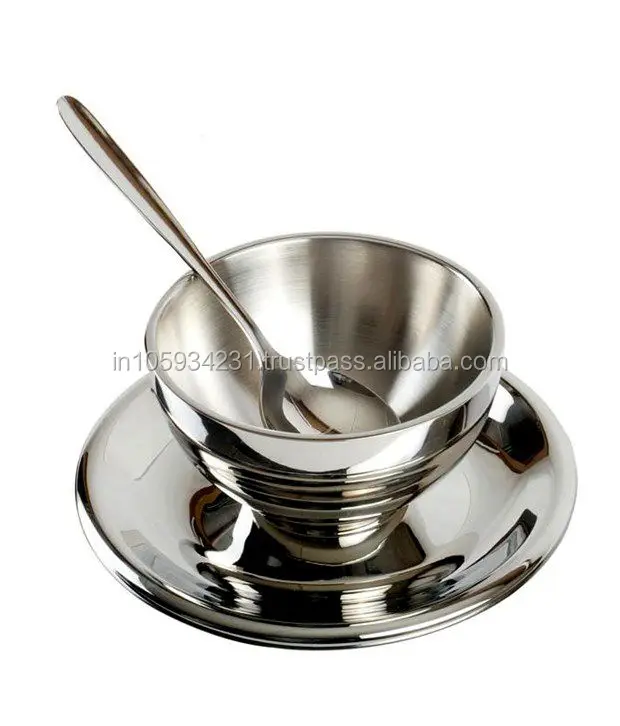 9 Pcs stainless steel thali sets with shiny finish for regular use