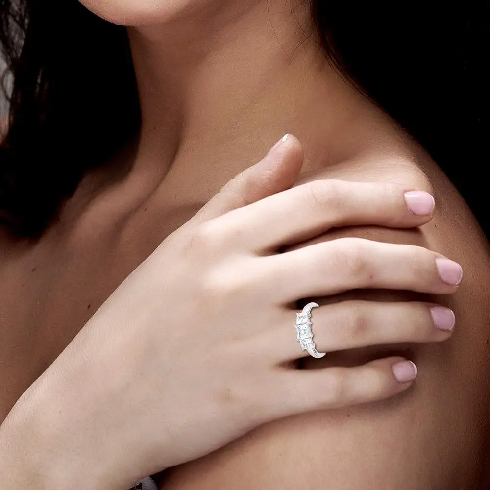 
Silver 925 Sterling Topaz Anniversary Ring For Women Gemstone Jewelry 