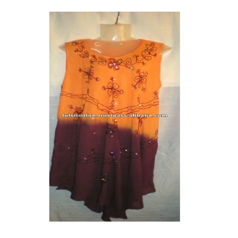 
Tie Dye sleeve less Rayon Dress 