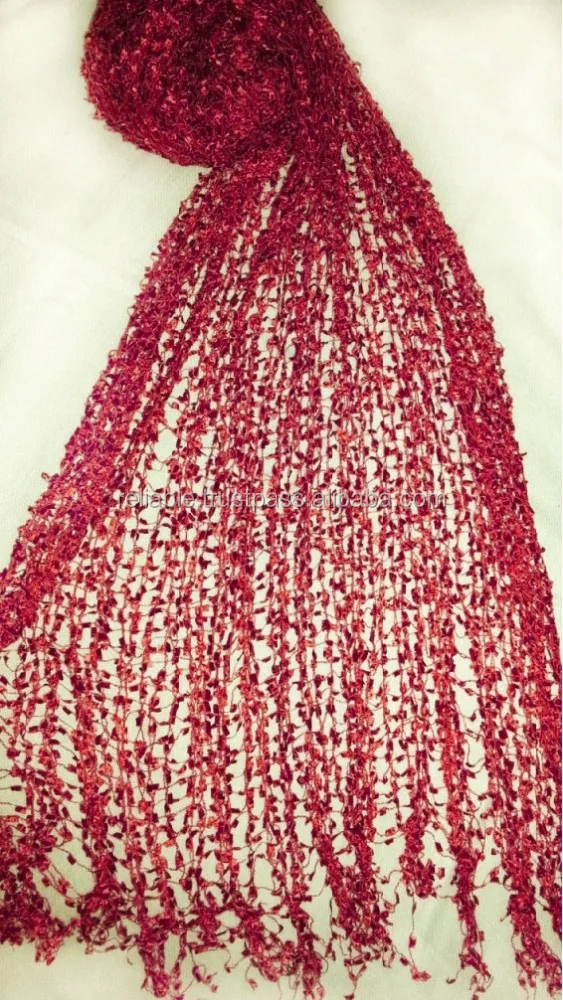 Handmade Summer Fashion Knitted Girl Scarf Floral Striped Square Design for Adults