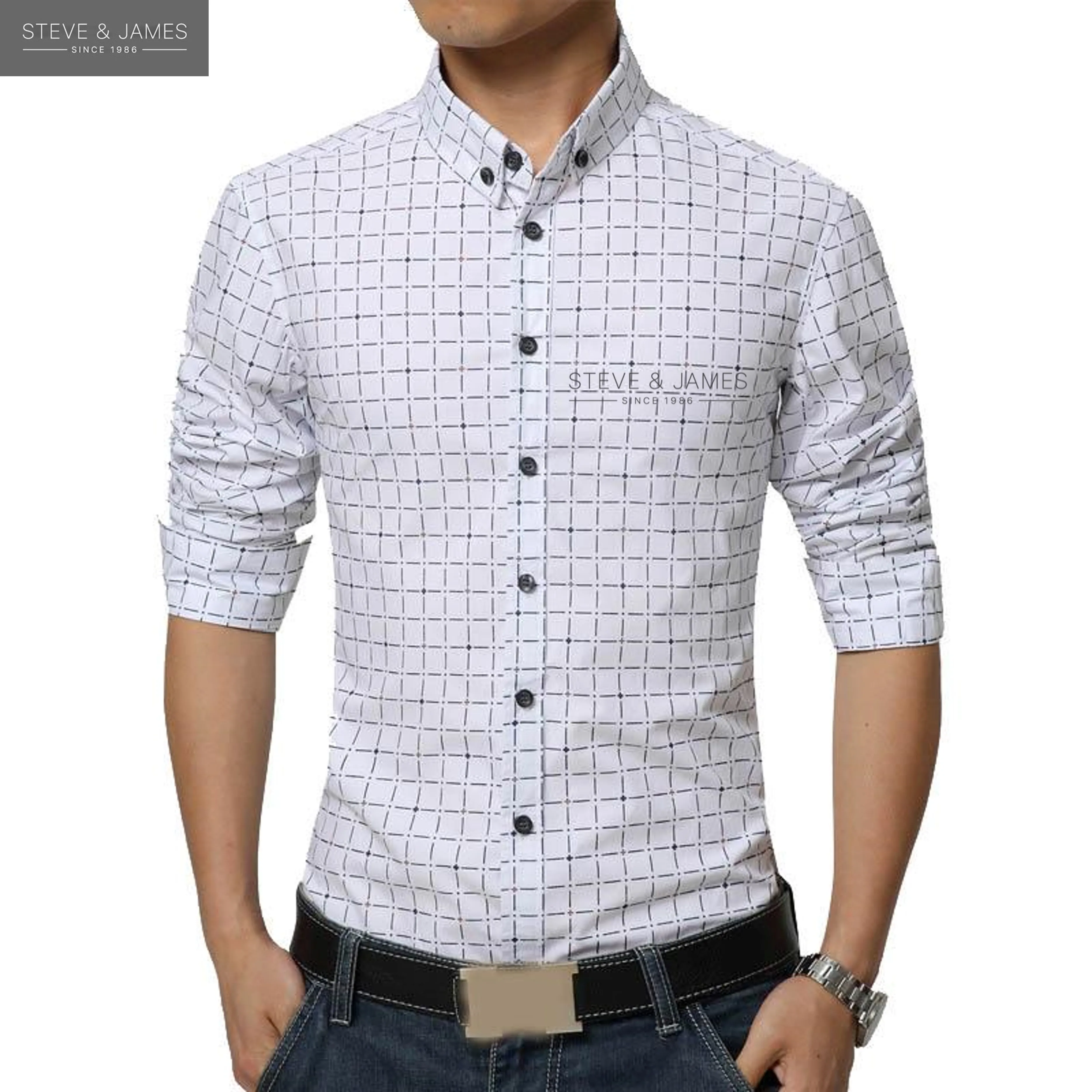 
Hot and best seller 100% organic cotton Formal Shirts for men from Steve & James 