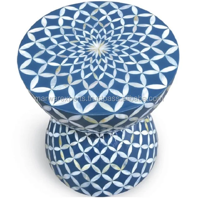 Modern Solid Wood Bone Inlay Stool Luxury Design for Bedroom Kitchen Dining Farmhouse Hotel as Coffee Table Central Cabinet