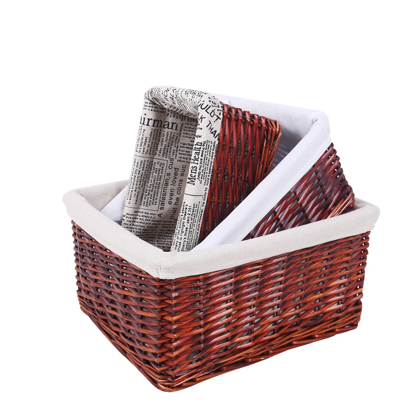 Custom Size Wholesale Household Hand Woven Wicker Storage Basket