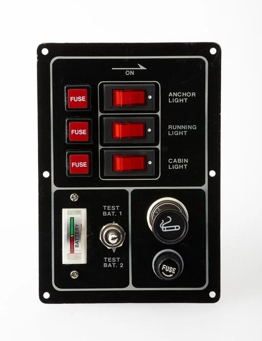 
Marine Boat 3-Way Fuse Switch Panel with batter test meter 