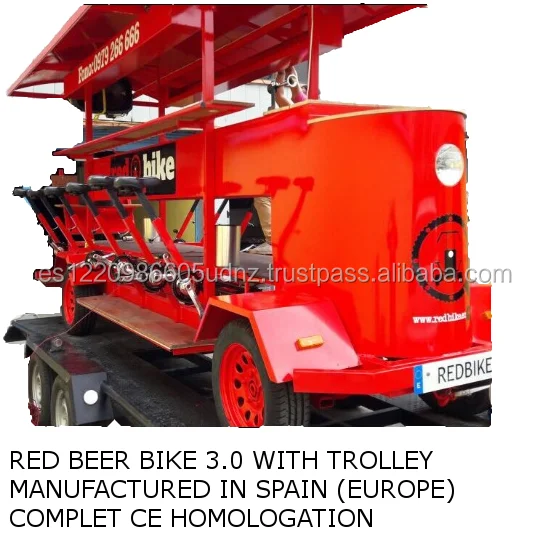 BEER BIKE Red Chasis 3.0 SPAIN original model CE Europe / Electric Beerbike,partybike,pub bike