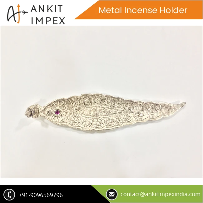 Best Selling Ganesh Leaf Shaped Incense Sticks Metal Holder Supply