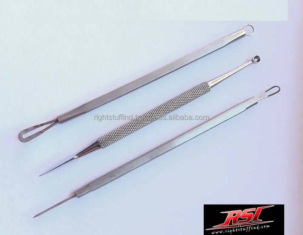 3Pcs Blackhead Whitehead Pimple Acne Remover Comedone Spot Cleaner Extractor Set good