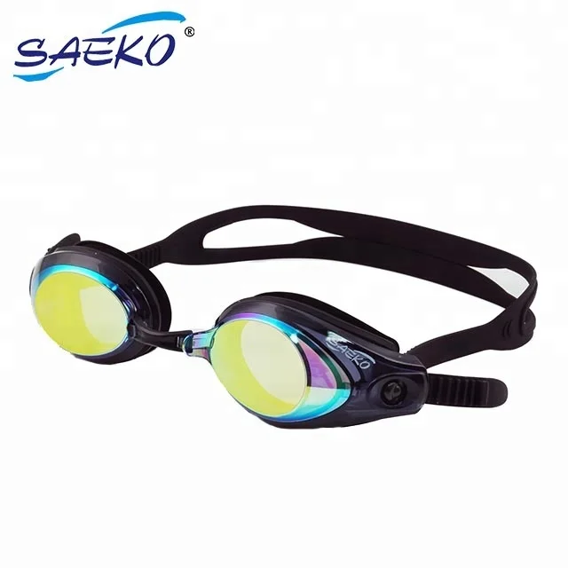 SAEKO Wide Vision Mirror Lenses UV protection Silicone Swimming Goggles Adult